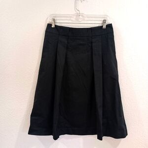 Talbots Black Midi Length Pleated Skirt